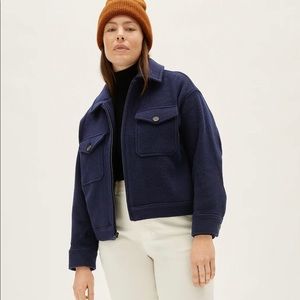 Everlane Navy Mackinaw Wool Jacket